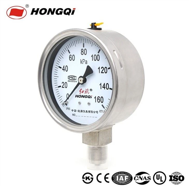 Glycerin Silicon Liquid Oil Filled Bourdon Tube Pressure Gauge ISO9001